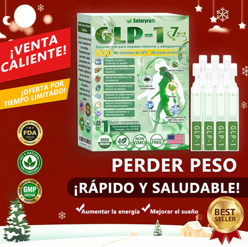 Solaryra® GLP-1 7-Day Intestinal Cleansing and Slimming Oral Liquid contiene 600 mil millones de probióticos vivos para ayudar con el control de peso, la digestión, el aumento de energía y la salud general. Resultados visibles en 7 días-TJY