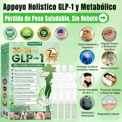 Solaryra® GLP-1 20 en 1 Suplemento Adelgazante (Resultados Visibles en 7 Días) ayuda a mejorar la obesidad, la salud cardiovascular, la diabetes, la salud intestinal, los problemas articulares, una piel más firme y un aumento de energía.-ZZQ