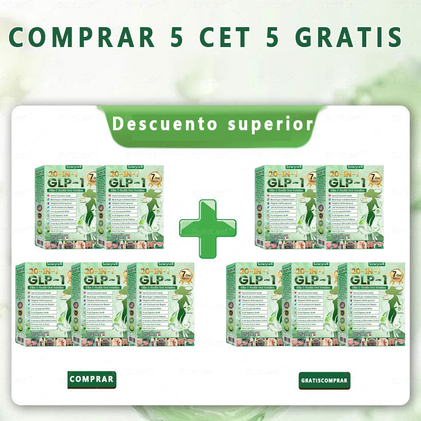 Solaryra® GLP-1 20 en 1 Suplemento Adelgazante (Resultados Visibles en 7 Días) ayuda a mejorar la obesidad, la salud cardiovascular, la diabetes, la salud intestinal, los problemas articulares, una piel más firme y un aumento de energía.- A926