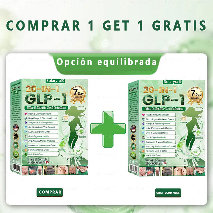 Solaryra® GLP-1 20 en 1 Suplemento Adelgazante (Resultados Visibles en 7 Días) ayuda a mejorar la obesidad, la salud cardiovascular, la diabetes, la salud intestinal, los problemas articulares, una piel más firme y un aumento de energía.- A926