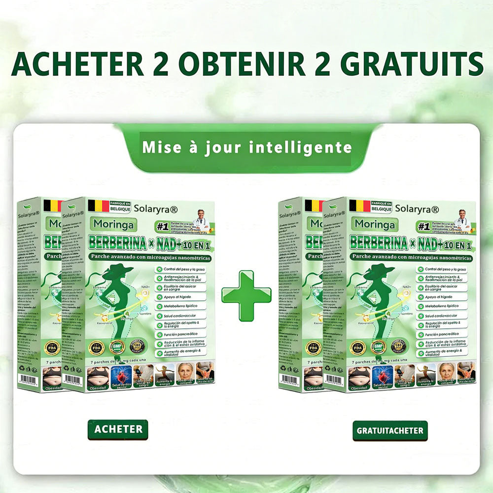 Boutique officielle 📷 Solaryra® Moringa · Berbérine + NAD+ – Patch Microneedle Nano Avancé 10-en-1 (1×/jour, résultats visibles en 7 jours) | Obésité, relâchement cutané, apnée du sommeil, articulations, etc.XA
