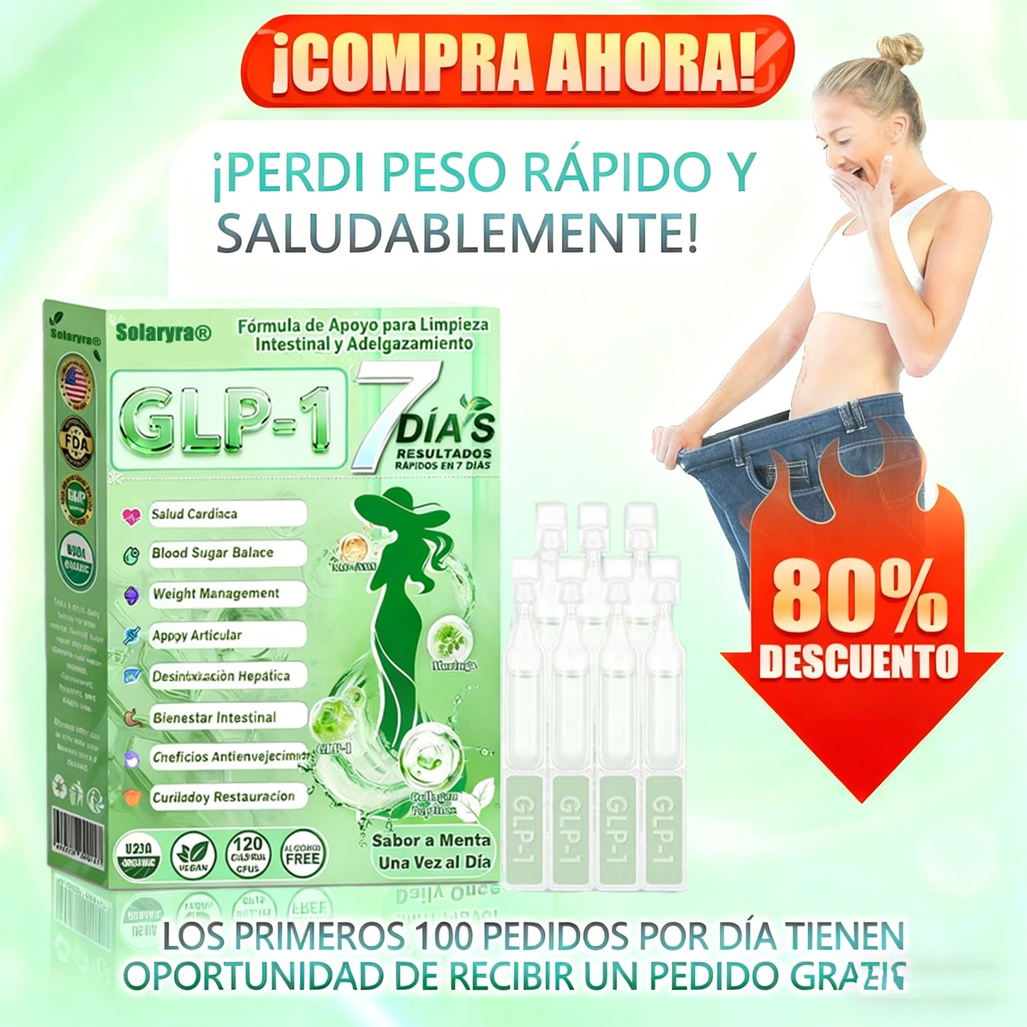 Solaryra® 𝑮𝑳𝑷-1 𝑮𝒖𝒕 𝑪𝒍𝒆𝒂𝒏𝒔𝒆 𝒂𝒏𝒅 𝑺𝒍𝒊𝒎 𝑺𝒖𝒑𝒑𝒐𝒓𝒕 𝑭𝒐𝒓𝒎𝒖𝒍𝒂 (𝐎𝐧𝐜𝐞 𝐚 𝐝𝐚𝐲, 𝐫𝐞𝐬𝐮𝐥𝐭𝐬 𝐢𝐧 𝟕 𝐝𝐚𝐲𝐬) 𝑾𝒊𝒕𝒉 10 𝑩𝒊𝒍𝒍𝒊𝒐𝒏 𝑪𝑭𝑼 𝑨𝒄𝒕𝒊𝒗𝒆 𝑷𝒓𝒐𝒃𝒊𝒐𝒕𝒊𝒄𝒔, 𝑺𝒖𝒑𝒑𝒐𝒓𝒕𝒔 𝒘𝒆𝒊𝒈𝒉𝒕 𝒎𝒂𝒏𝒂𝒈𝒆𝒎𝒆𝒏𝒕, 𝒉𝒆𝒂𝒓𝒕 𝒉𝒆𝒂𝒍𝒕𝒉, 𝒅𝒊𝒂𝒃𝒆𝒕𝒆𝒔, 𝒈𝒖𝒕 & 𝒘𝒐𝒎𝒆𝒏'𝒔 𝒉𝒆𝒂𝒍𝒕𝒉, 𝒇𝒊𝒓𝒎𝒊𝒏𝒈 𝒔𝒌𝒊𝒏,𝒘𝒉𝒊𝒍𝒆 𝒔𝒆𝒂𝒔𝒐𝒏𝒂𝒍 𝒊𝒎𝒎𝒖𝒏𝒆 𝒔𝒖𝒑𝒑𝒐𝒓𝒕-TJY