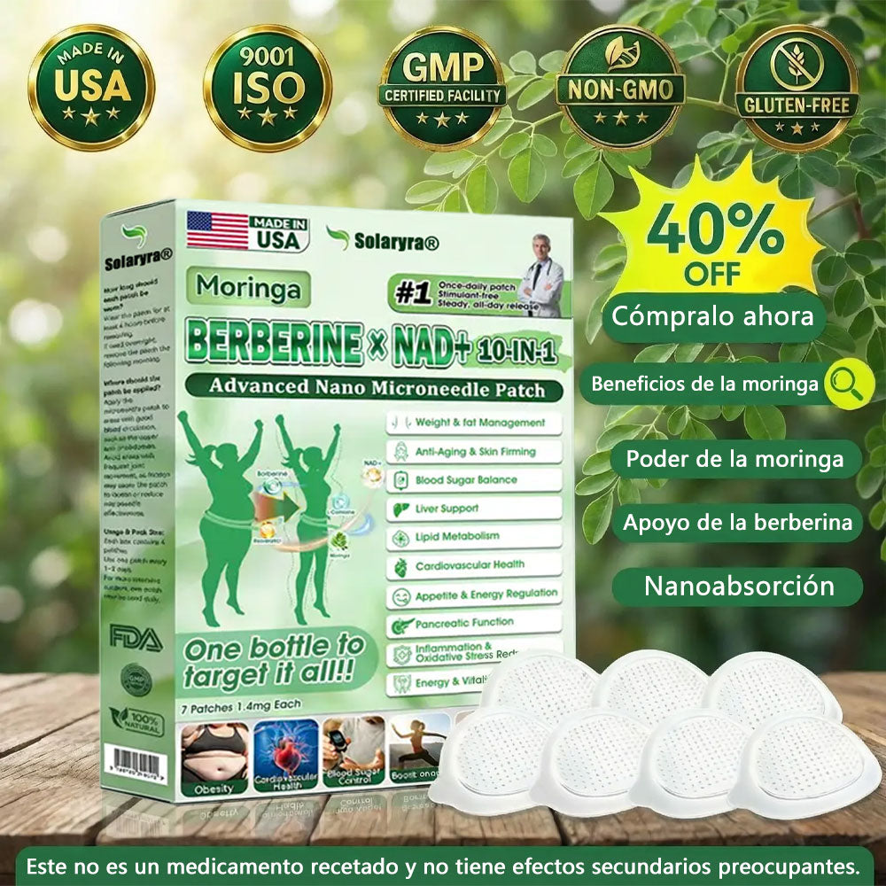🇺🇸 𝐎𝐟𝐟𝐢𝐜𝐢𝐚𝐥 𝐔𝐒 𝐒𝐭𝐨𝐫𝐞 | 🧑‍⚕️ 🩺 𝑺𝐨𝐥𝐚𝐫𝐲𝐫𝐚® Moringa · Berberina × NAD+ 𝟏0 en 1 Advancedcd Nano Micron Patch - Todos los días, resultados visibles en 2 días-XA