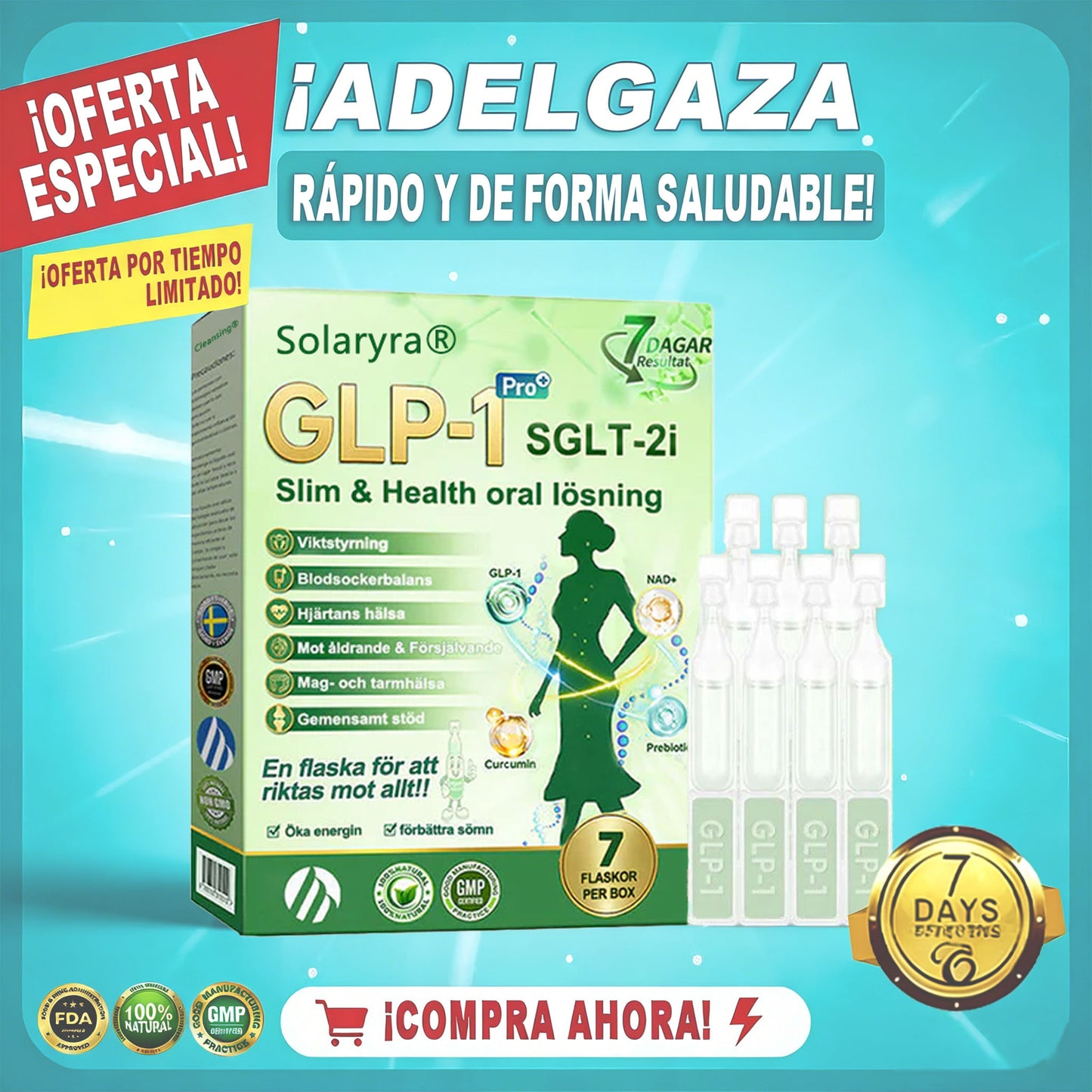 La solución oral para el peso y la salud Solaryra® GLP-1 + SGLT-2i favorece la pérdida de peso, mantiene la salud cardiovascular, mejora la diabetes, aborda la apnea del sueño, promueve la salud intestinal, reafirma la piel y proporciona energía.-TJY