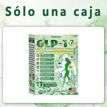 Solaryra® GLP-1 7-Day Intestinal Cleansing and Slimming Oral Liquid contiene 600 mil millones de probióticos vivos para ayudar con el control de peso, la digestión, el aumento de energía y la salud general. Resultados visibles en 7 días-TJY