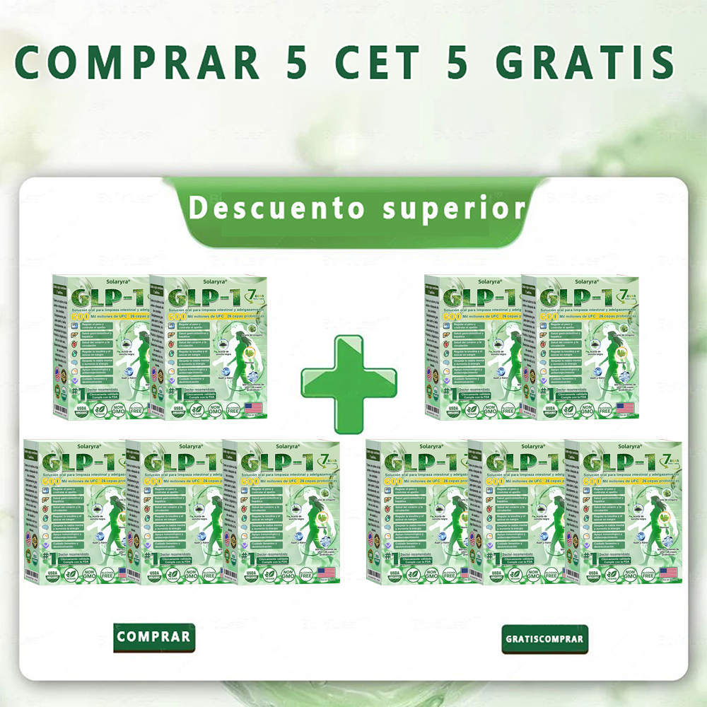 Solaryra® GLP-1 7-Day Intestinal Cleansing and Slimming Oral Liquid contiene 600 mil millones de probióticos vivos para ayudar con el control de peso, la digestión, el aumento de energía y la salud general. Resultados visibles en 7 días-TJY