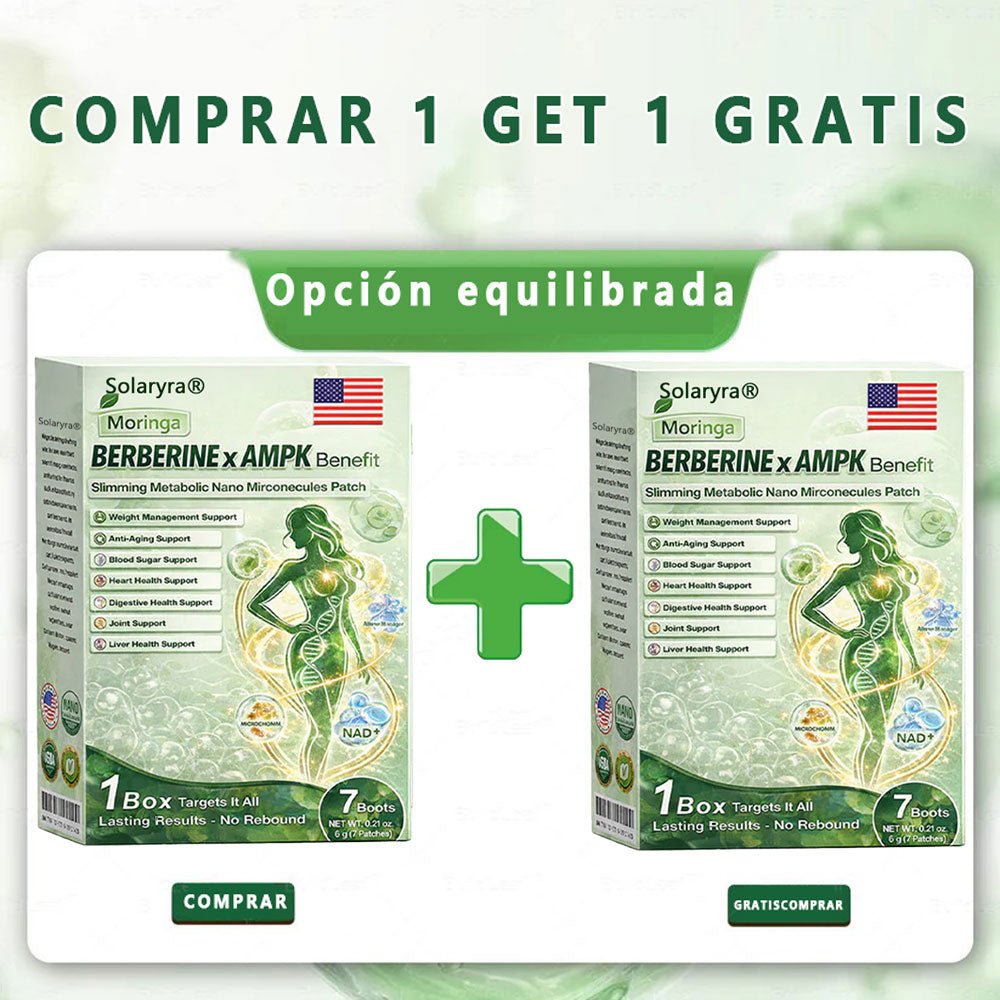🔥Solaryra® Moringa × Berberina × AMPK Parche de nano microagujas adelgazante y metabólico de 8 beneficios 🇺🇸 Solo una vez al día · Cambios visibles en 7 días ✅ Para obesidad, piel flácida, diabetes, apnea del sueño, problemas articulares y más-TJY