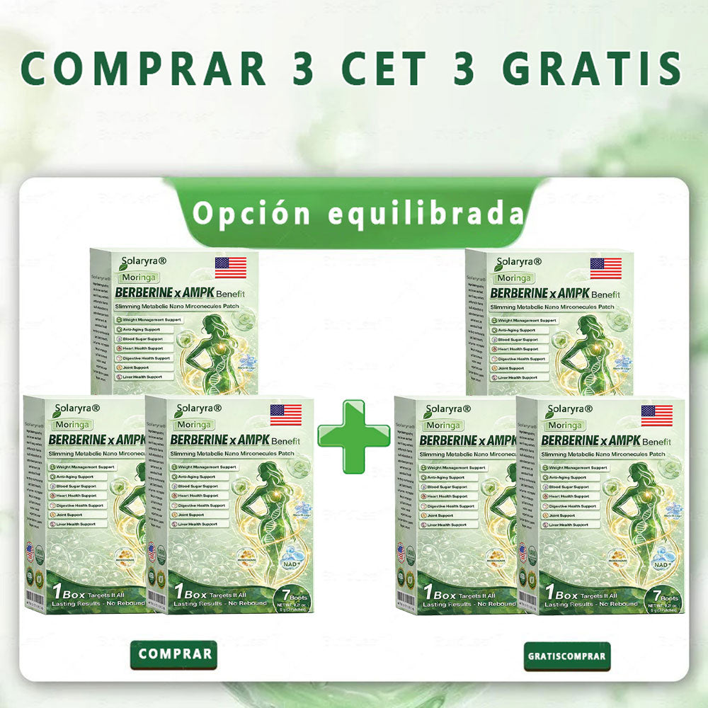 🔥Solaryra® Moringa × Berberina × AMPK Parche de nano microagujas adelgazante y metabólico de 8 beneficios 🇺🇸 Solo una vez al día · Cambios visibles en 7 días ✅ Para obesidad, piel flácida, diabetes, apnea del sueño, problemas articulares y más-TJY