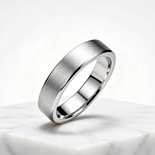 Brushed Plain Band Ring