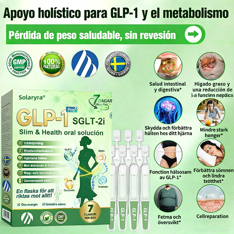 La solución oral para el peso y la salud Solaryra® GLP-1 + SGLT-2i favorece la pérdida de peso, mantiene la salud cardiovascular, mejora la diabetes, aborda la apnea del sueño, promueve la salud intestinal, reafirma la piel y proporciona energía.-TJY