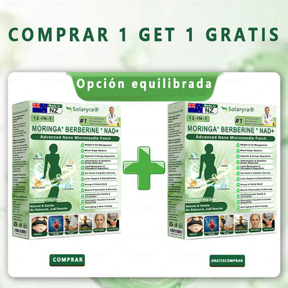 Official Store | Solaryra 12-IN-1 Moringa * Berberine * NAD+Advanced Nano Microneedle Patch (Aceite de palma, Aceite de palmain7days)Para Obesity, Loose Skin, Diabetes, Sleep Apnea, AndJoint Issues🎃-TJY