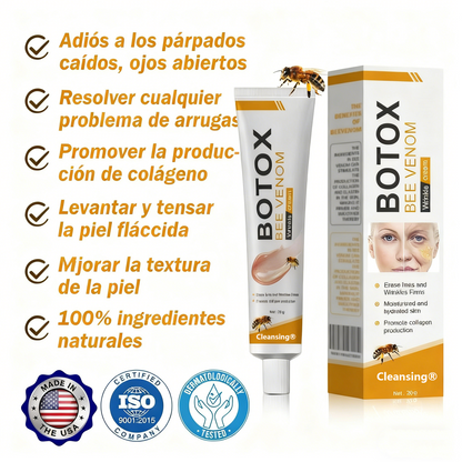 Crema Cleansing® para eliminar arrugas con veneno de abeja y botox (fabricada y enviada desde EE. UU.)