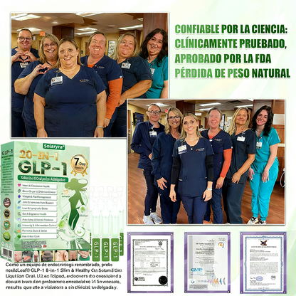 Solaryra® GLP-1 20 en 1 Suplemento Adelgazante (Resultados Visibles en 7 Días) ayuda a mejorar la obesidad, la salud cardiovascular, la diabetes, la salud intestinal, los problemas articulares, una piel más firme y un aumento de energía.- A926