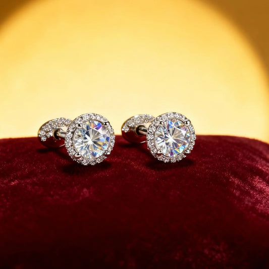 Dazzling Halo Stud Earrings