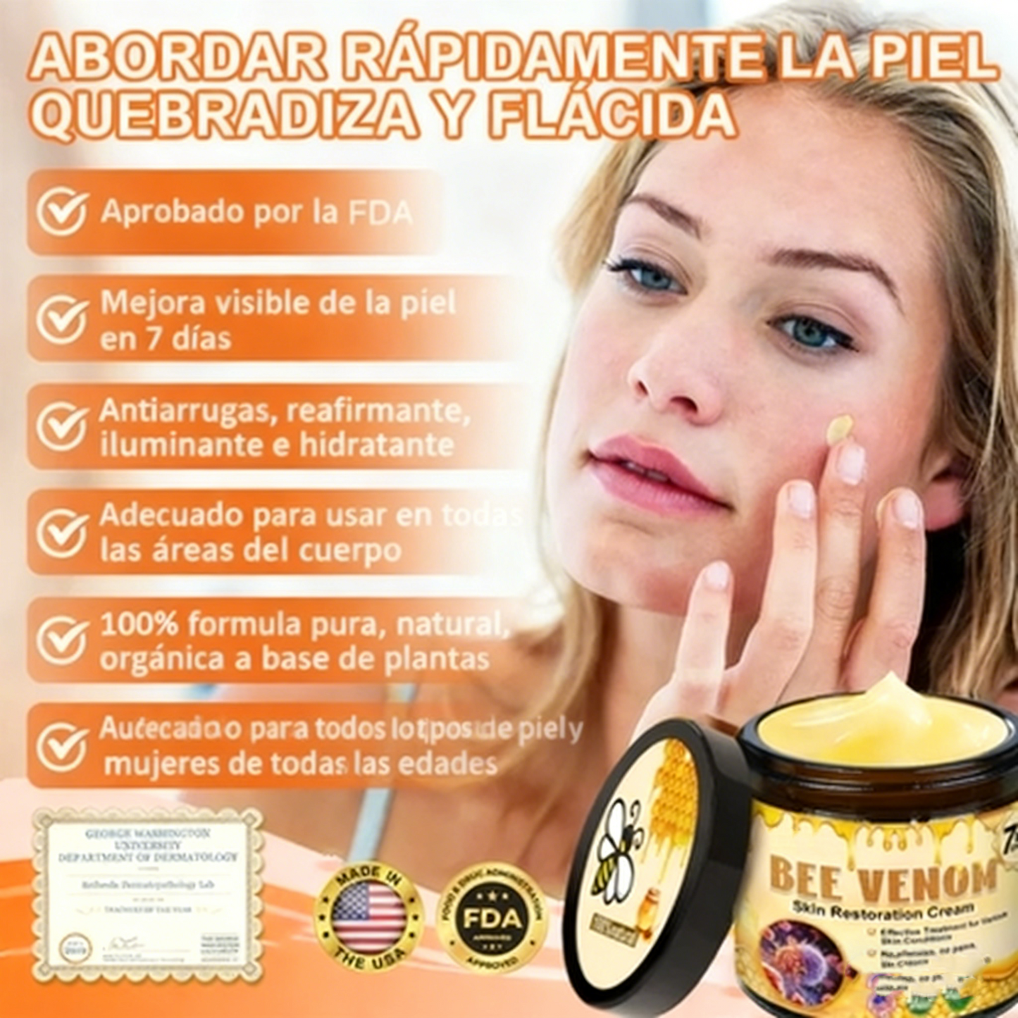 Crema restauradora de la piel con veneno de abeja Cleansing® aprobada por la FDA — 🔥70 % de descuento por tiempo limitado🔥