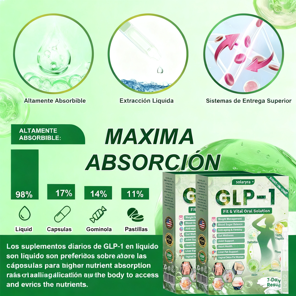 𝑺𝐨𝐥𝐚𝐫𝐲𝐫𝐚®  𝑮𝑳𝑷-𝟏 𝟖 𝒆𝒏 𝟏 𝑭𝒊𝒕 & 𝑽𝒊𝒕𝒂𝒍 (𝒔𝒐𝒍𝒐 𝒖𝒏𝒂 𝒗𝒆𝒛 𝒂𝒍 𝒅𝒊́𝒂, 𝒄𝒂𝒎𝒃𝒊𝒐𝒔 𝒗𝒊𝒔𝒊𝒃𝒍𝒆𝒔 𝒆𝒏 𝟕 𝒅𝒊́𝒂𝒔) √ 𝑷𝒂𝒓𝒂 𝒐𝒃𝒆𝒔𝒊𝒅𝒂𝒅, 𝒔𝒂𝒍𝒖𝒅 𝒄𝒂𝒓𝒅𝒊𝒐𝒗𝒂𝒔𝒄𝒖𝒍𝒂𝒓, 𝒅𝒊𝒂𝒃𝒆𝒕𝒆𝒔, 𝒂𝒑𝒏𝒆𝒂 𝒅𝒆𝒍 𝒔𝒖𝒆𝒏̃𝒐, 𝒔𝒂𝒍𝒖𝒅 𝒊𝒏𝒕𝒆𝒔𝒕𝒊𝒏𝒂𝒍, 𝒑𝒓𝒐𝒃𝒍𝒆𝒎𝒂𝒔 𝒂𝒓𝒕𝒊𝒄𝒖𝒍𝒂𝒓𝒆𝒔 𝒚 𝒎𝒂́𝒔-ZZQ xy